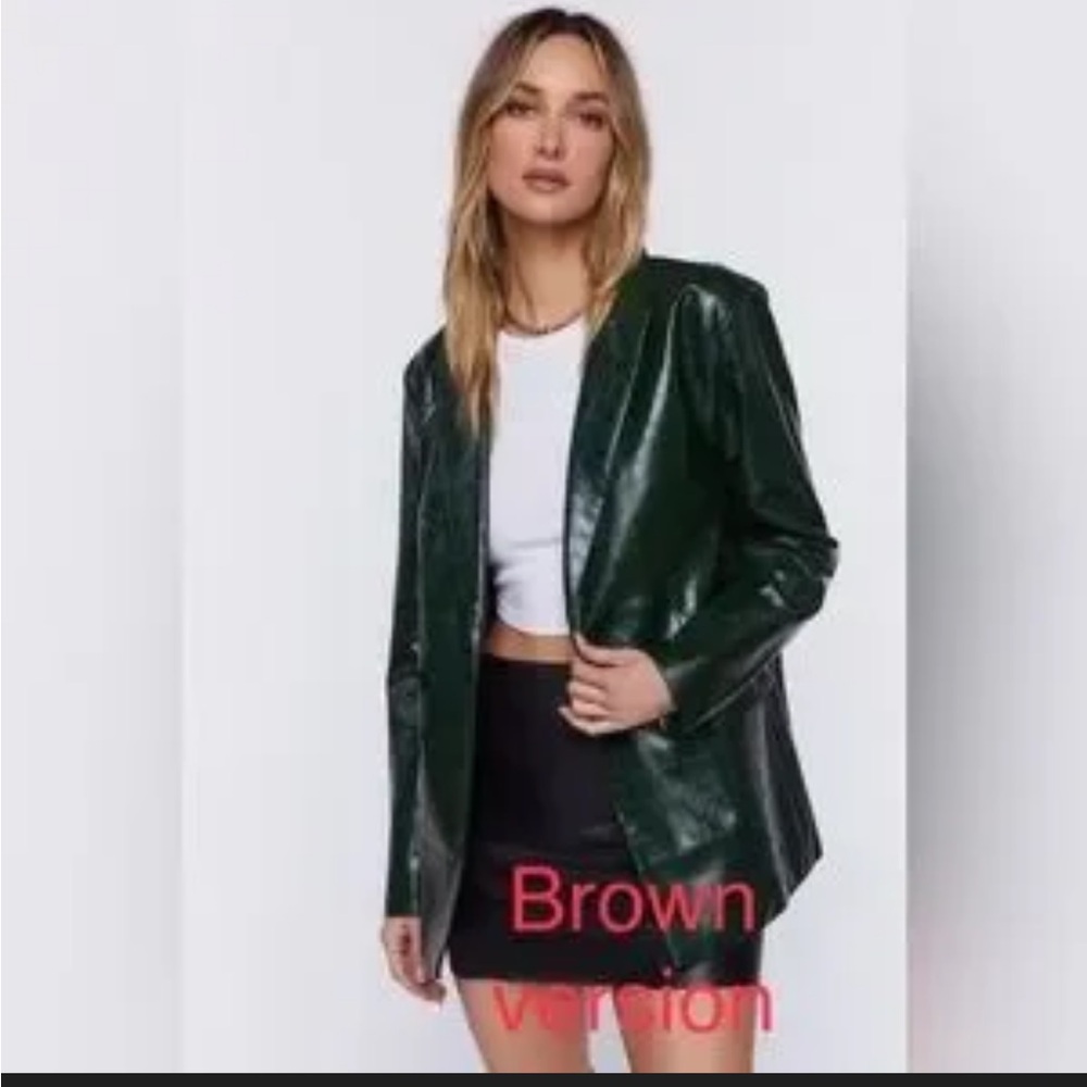 Forever 21 Dark Green Leather Jacket
